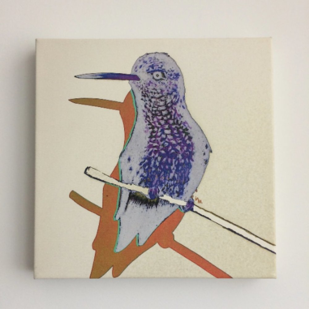 Hummingbird - Original Wall Art print on 12 x 12 canvas - Picture 2 of 6